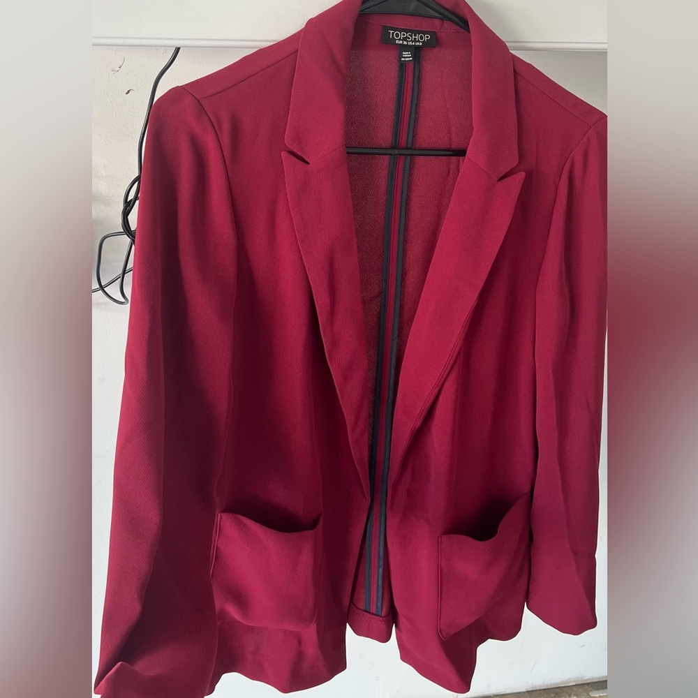 Topshop Women's Red Blazer